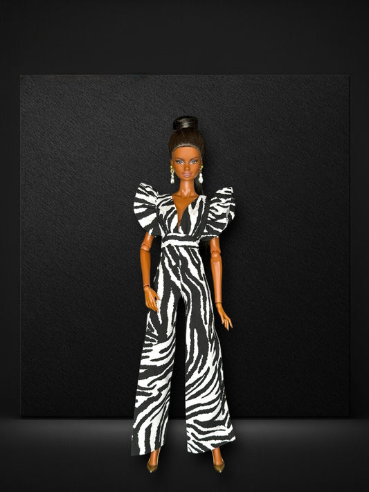 Zebra Print Jumpsuit