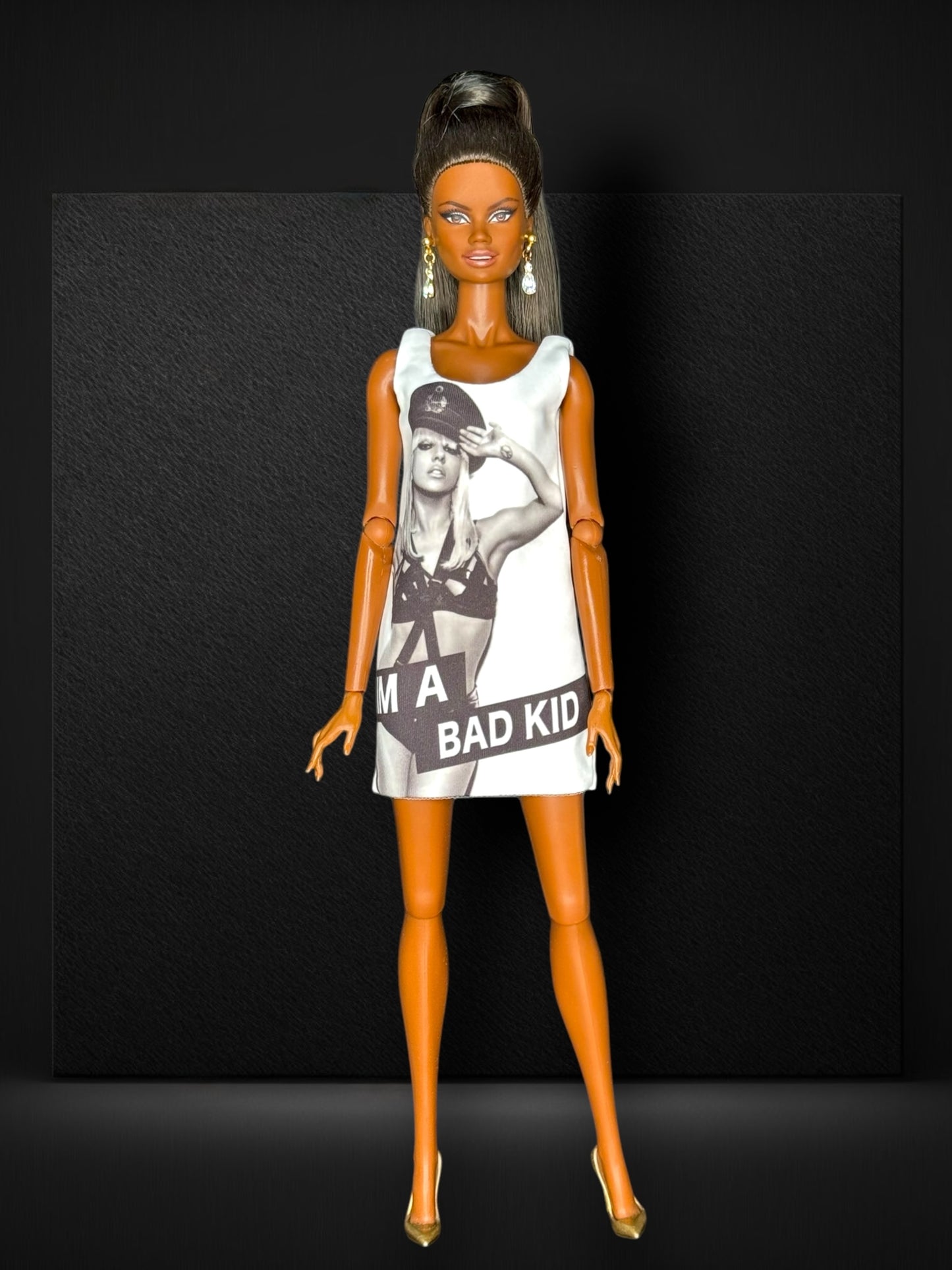 Lady Gaga T-shirt Dress - White