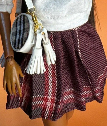 Pleated Plaid Skirt